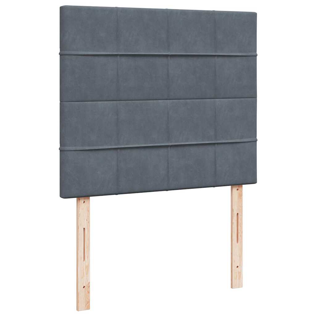 vidaXL Κρεβάτι Boxspring με Στρώμα Σκούρο Γκρι 120x190 εκ. Βελούδινο