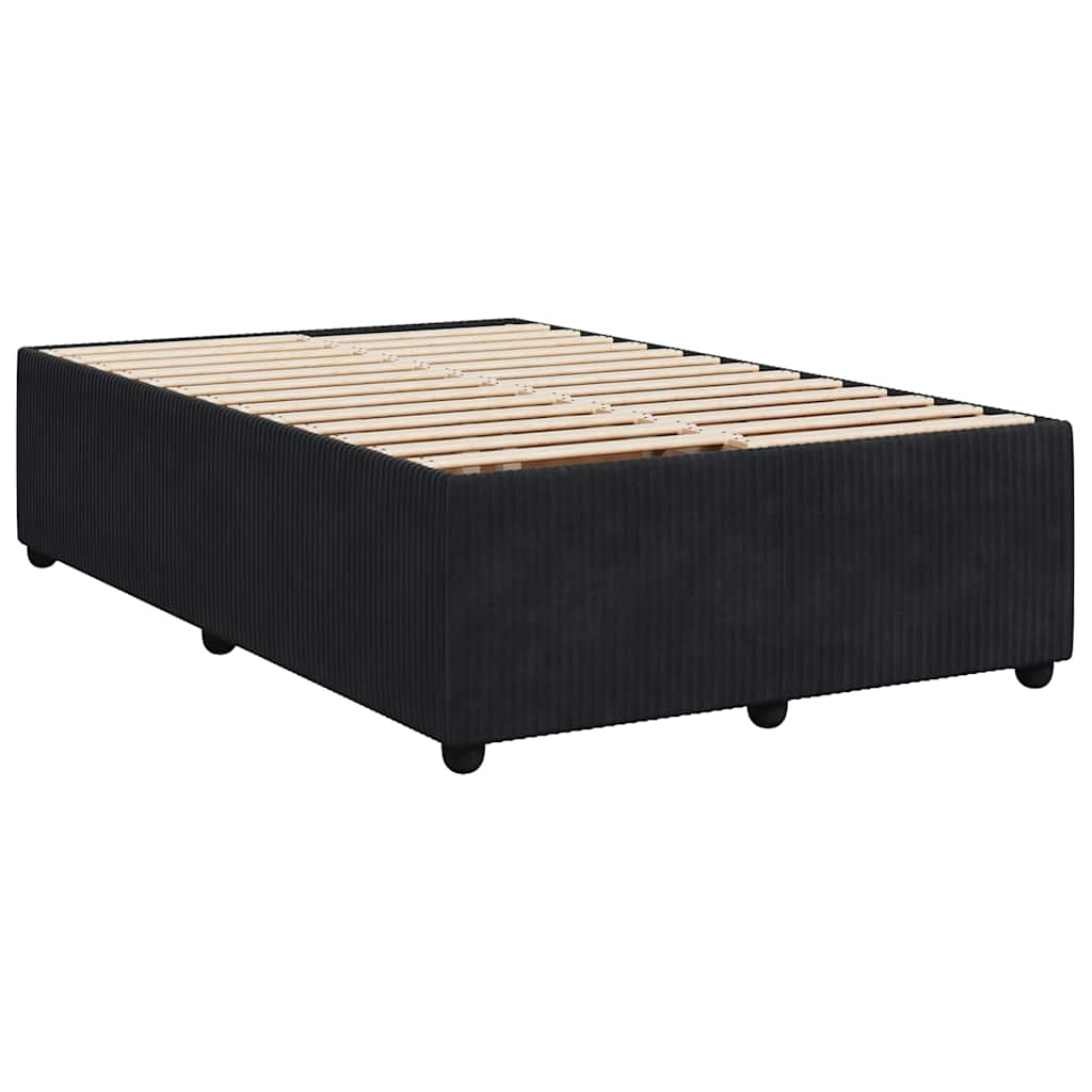 vidaXL Κρεβάτι Boxspring με Στρώμα Μαύρο 120x190 εκ. Βελούδινο