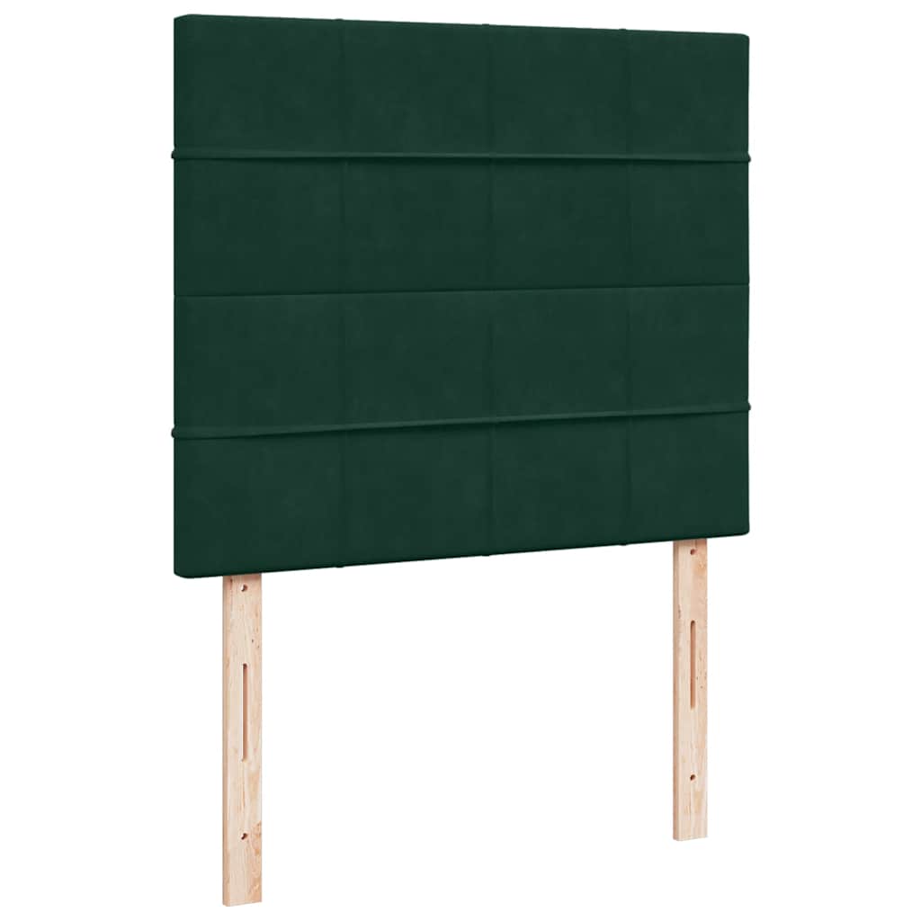 vidaXL Κρεβάτι Boxspring με Στρώμα Σκούρο Πράσινο 120x190εκ. Βελούδινο