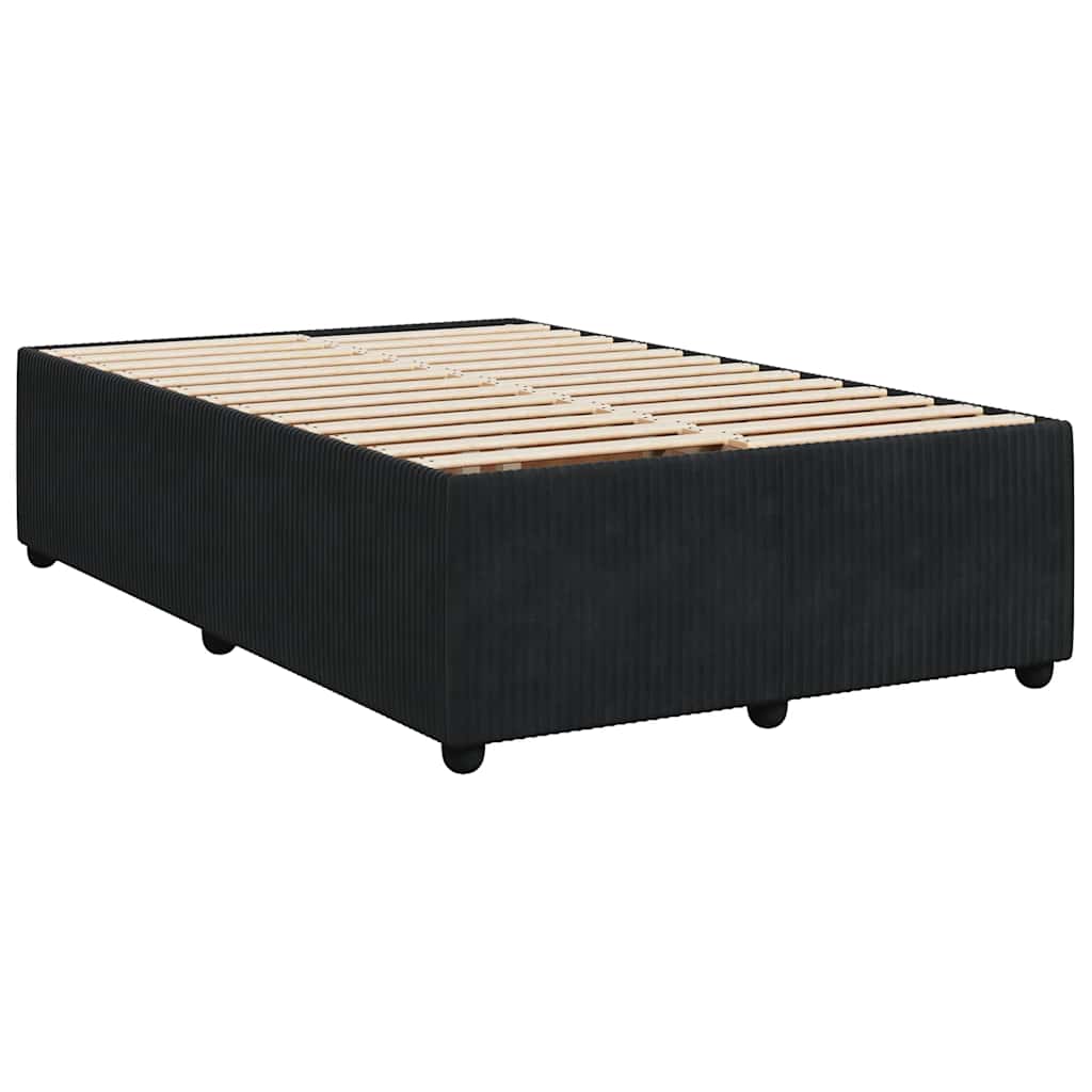 vidaXL Κρεβάτι Boxspring με Στρώμα Μαύρο 120x190 εκ. Βελούδινο
