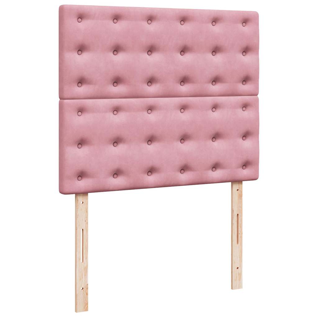 vidaXL Κρεβάτι Boxspring με Στρώμα Ροζ 120x190 εκ. Βελούδινο