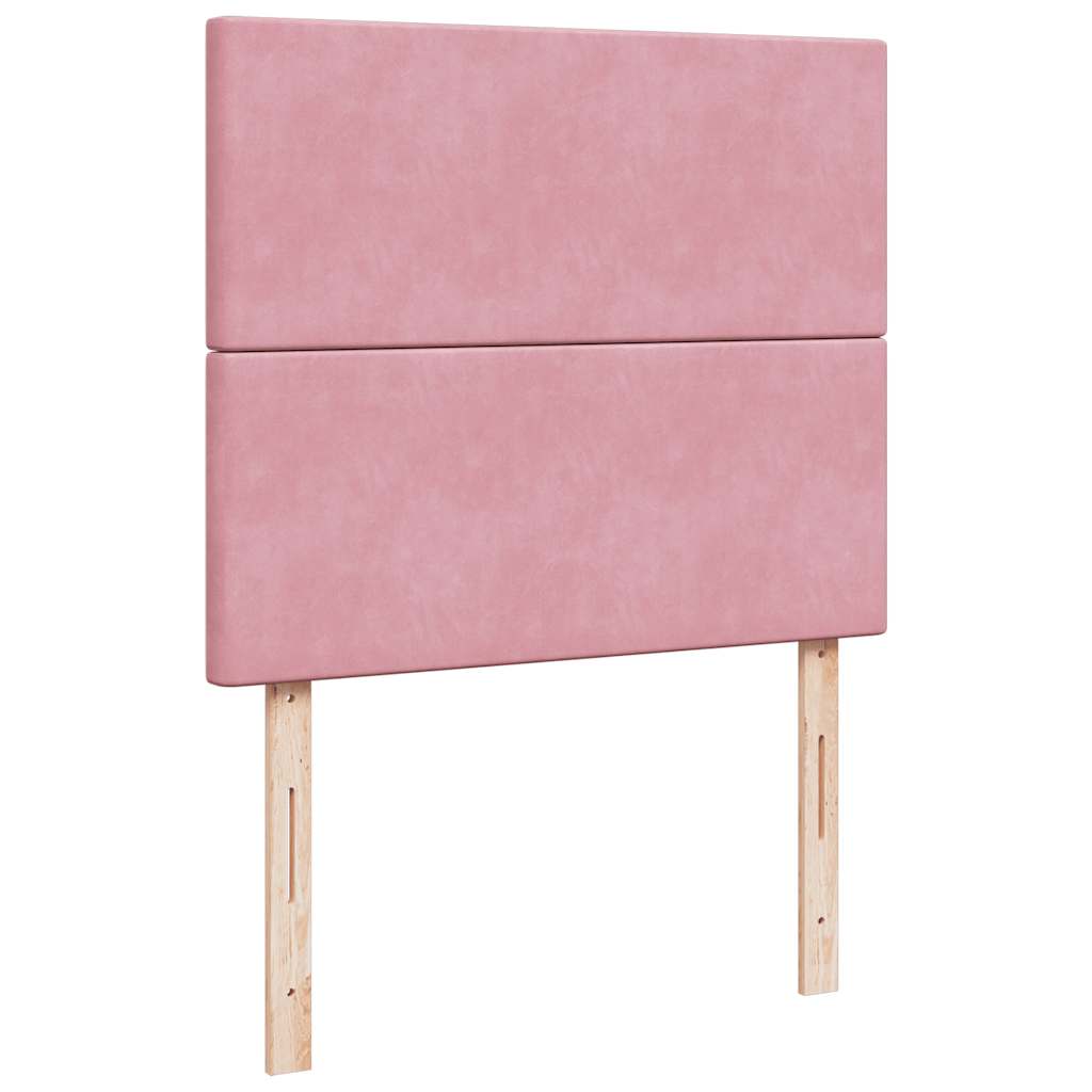 vidaXL Κρεβάτι Boxspring με Στρώμα Ροζ 120x200 εκ. Βελούδινο
