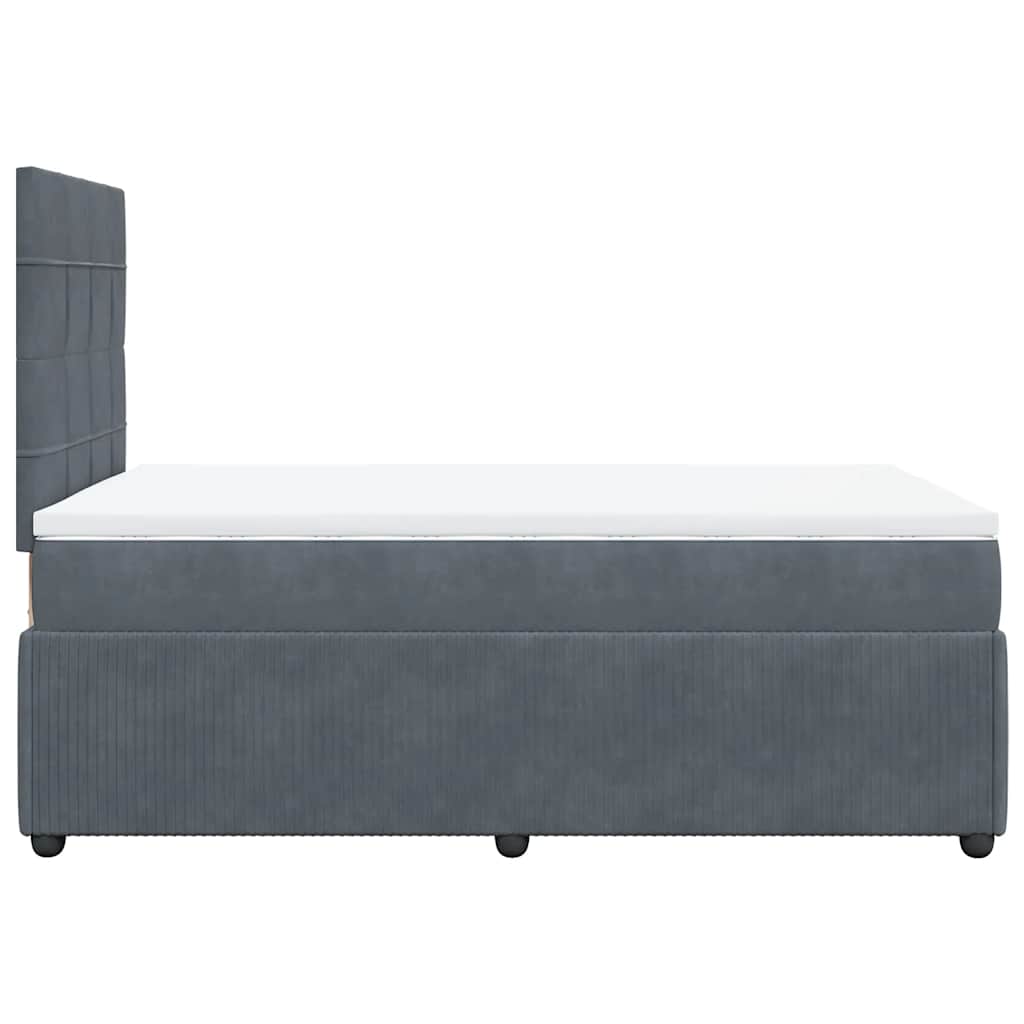 vidaXL Κρεβάτι Boxspring με Στρώμα Σκούρο Γκρι 120x200 εκ. Βελούδινο