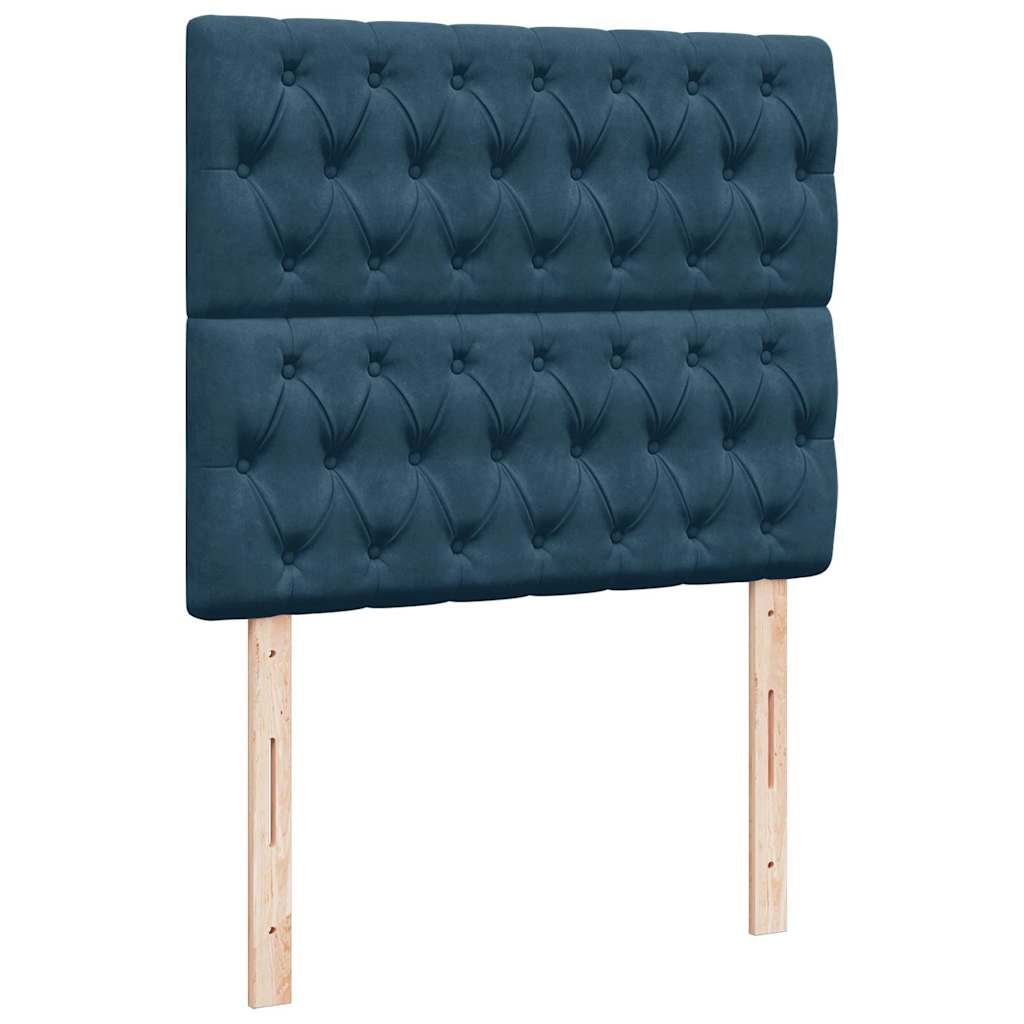 vidaXL Κρεβάτι Boxspring με Στρώμα Σκούρο Μπλε 120x200 εκ. Βελούδινο