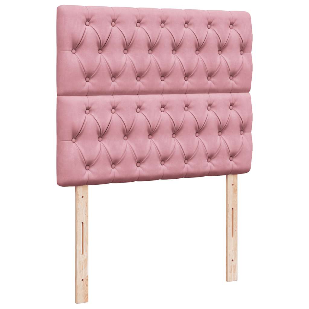 vidaXL Κρεβάτι Boxspring με Στρώμα Ροζ 120x200 εκ. Βελούδινο
