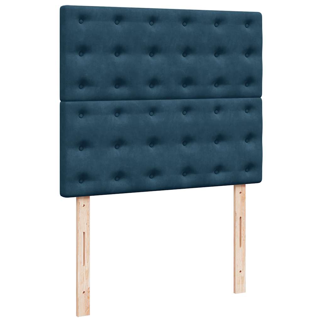 vidaXL Κρεβάτι Boxspring με Στρώμα Σκούρο Μπλε 120x200 εκ. Βελούδινο