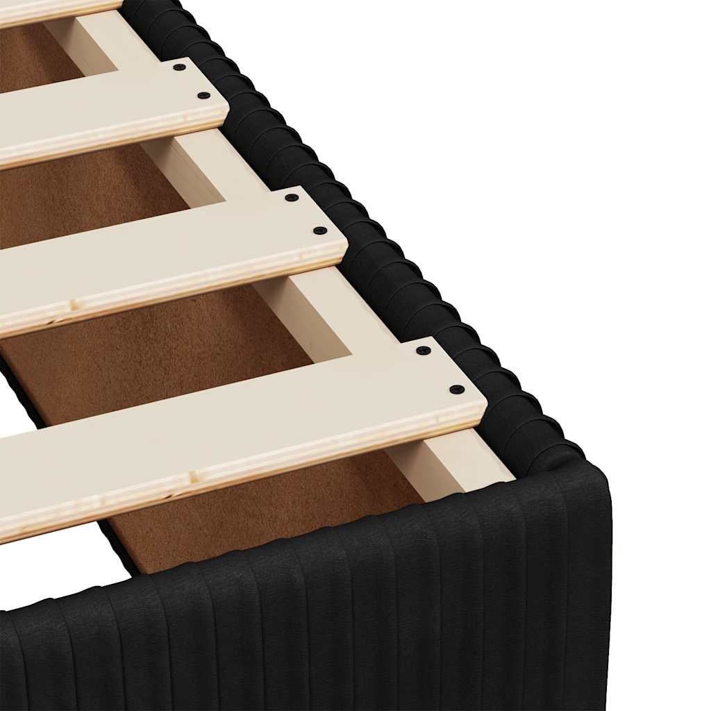 vidaXL Κρεβάτι Boxspring με Στρώμα Μαύρο 140x200 εκ. Βελούδινο