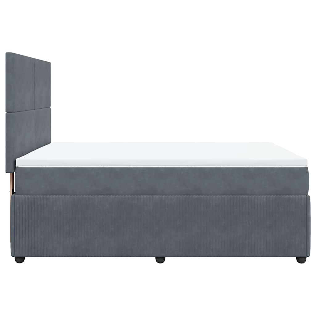 vidaXL Κρεβάτι Boxspring με Στρώμα Σκούρο Γκρι 160x200 εκ. Βελούδινο
