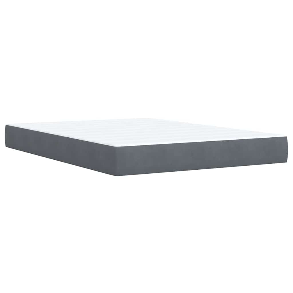 vidaXL Κρεβάτι Boxspring με Στρώμα Σκούρο Γκρι 160x200 εκ. Βελούδινο