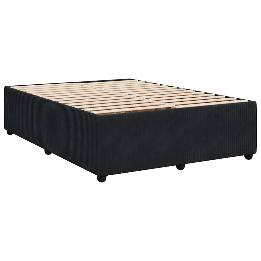 vidaXL Κρεβάτι Boxspring με Στρώμα Μαύρο 160x200 εκ. Βελούδινο