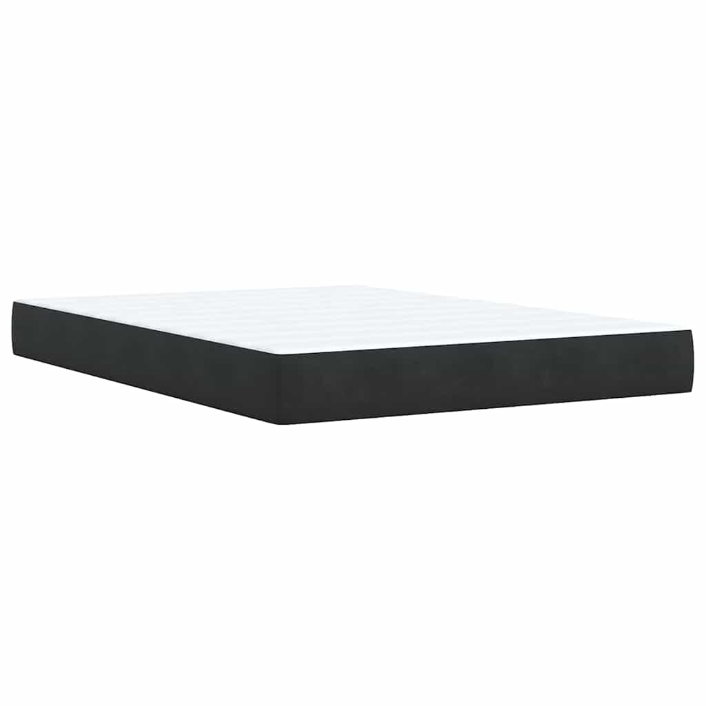 vidaXL Κρεβάτι Boxspring με Στρώμα Μαύρο 160x200 εκ. Βελούδινο