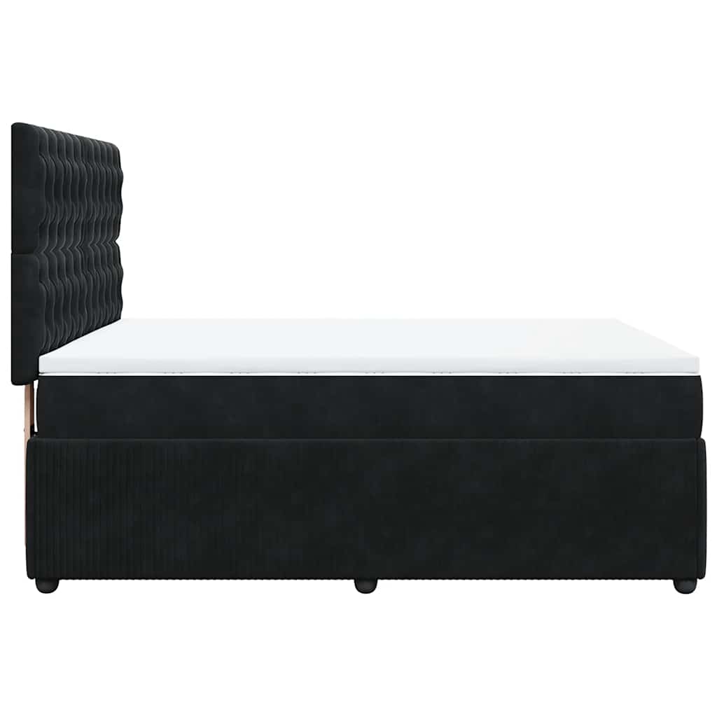 vidaXL Κρεβάτι Boxspring με Στρώμα Μαύρο 160x200 εκ. Βελούδινο