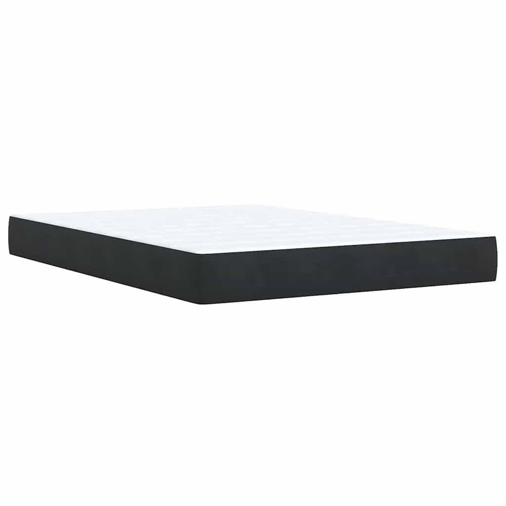 vidaXL Κρεβάτι Boxspring με Στρώμα Μαύρο 160x200 εκ. Βελούδινο
