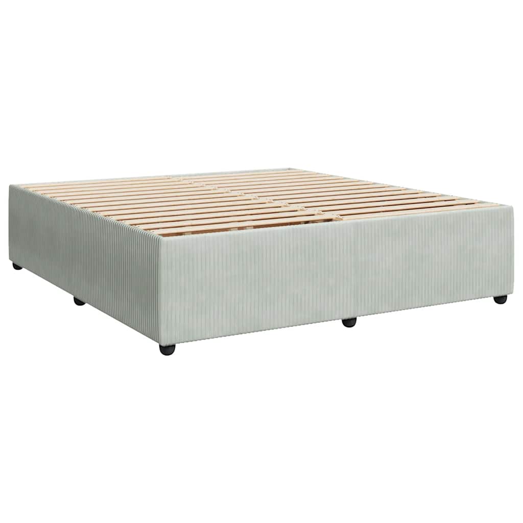 vidaXL Κρεβάτι Boxspring με Στρώμα Ανοιχτό Γκρι 180x200 εκ. Βελούδινο