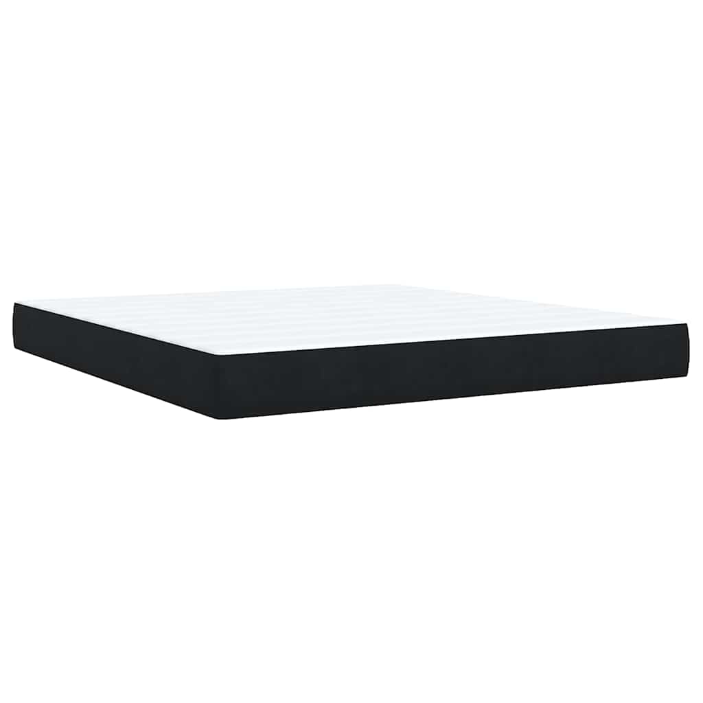 vidaXL Κρεβάτι Boxspring με Στρώμα Μαύρο 180x200 εκ. Βελούδινο
