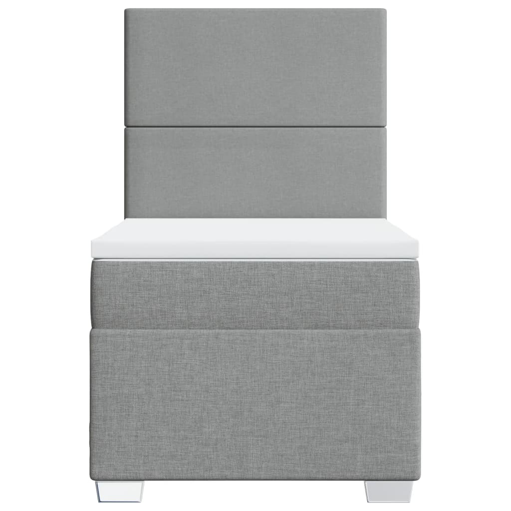 vidaXL Κρεβάτι Boxspring με Στρώμα Ανοιχτό Γκρι 80x200 εκ. Υφασμάτινο