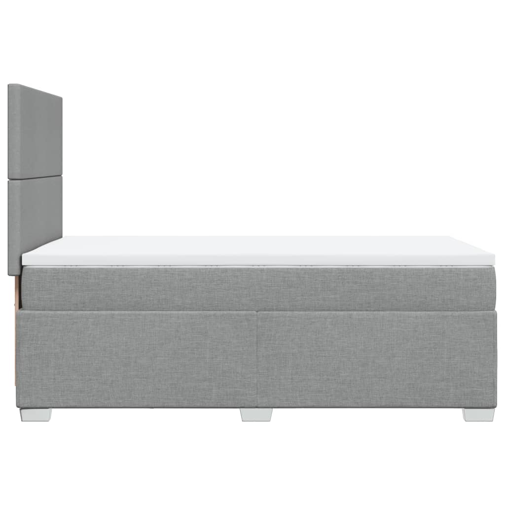 vidaXL Κρεβάτι Boxspring με Στρώμα Ανοιχτό Γκρι 80x200 εκ. Υφασμάτινο