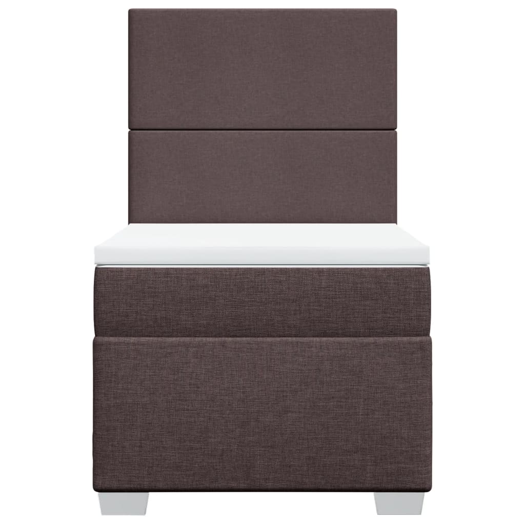vidaXL Κρεβάτι Boxspring με Στρώμα Σκούρο Καφέ 80x200 εκ. Υφασμάτινο