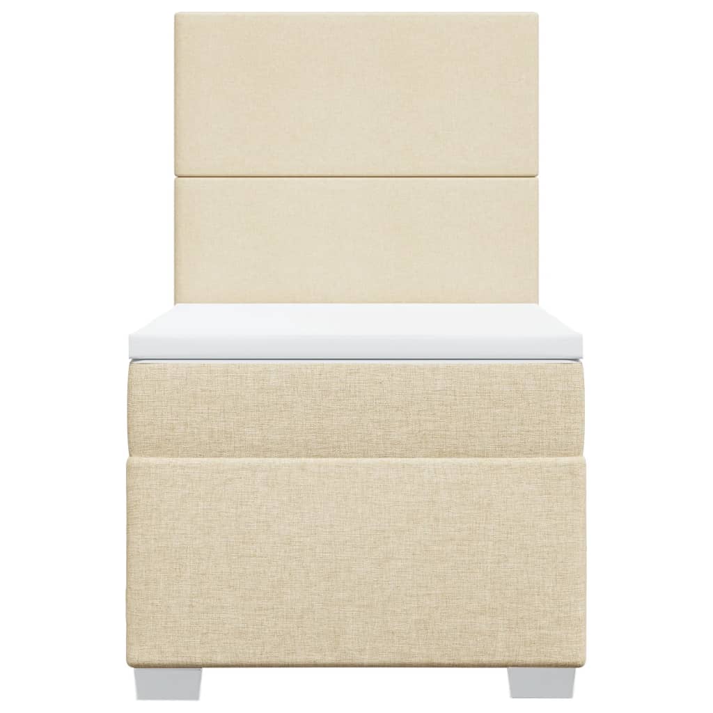 vidaXL Κρεβάτι Boxspring με Στρώμα Κρεμ 80 x 200 εκ. Υφασμάτινο