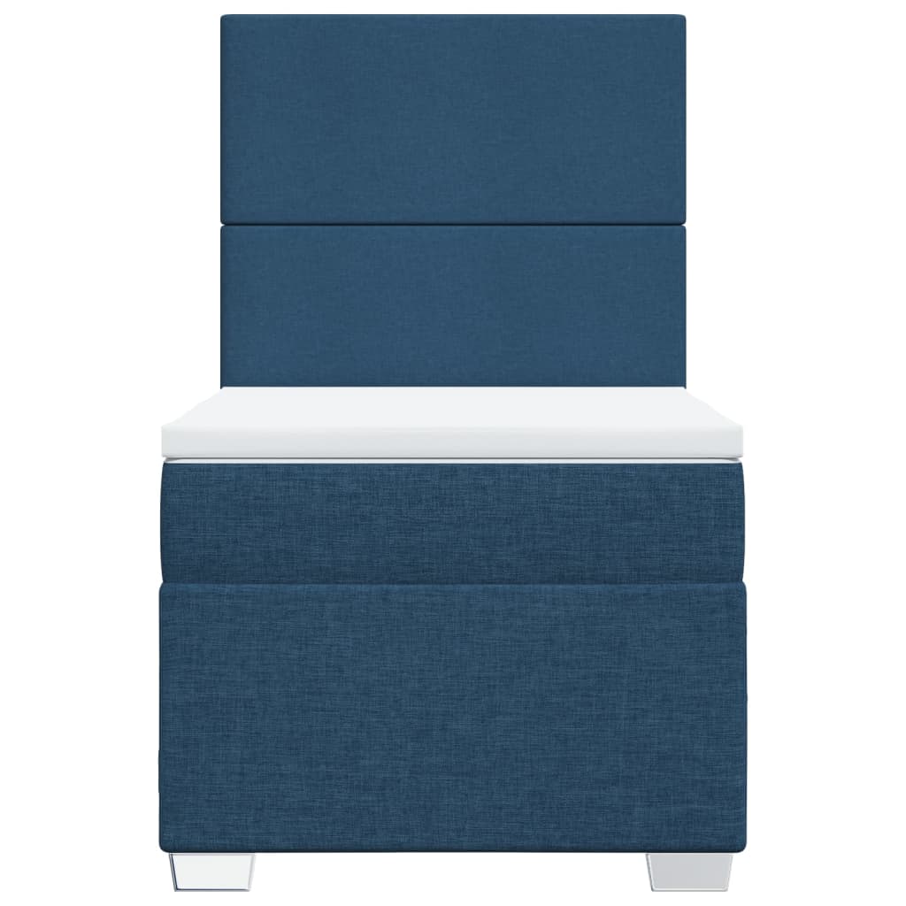 vidaXL Κρεβάτι Boxspring με Στρώμα Μπλε 80x200 εκ. Υφασμάτινο