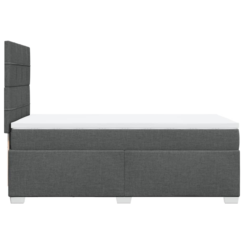 vidaXL Κρεβάτι Boxspring με Στρώμα Σκούρο Γκρι 80x200 εκ. Υφασμάτινο