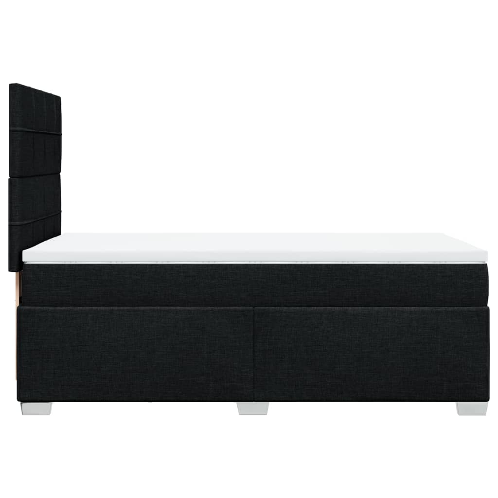 vidaXL Κρεβάτι Boxspring με Στρώμα Μαύρο 80 x 200 εκ. Υφασμάτινο