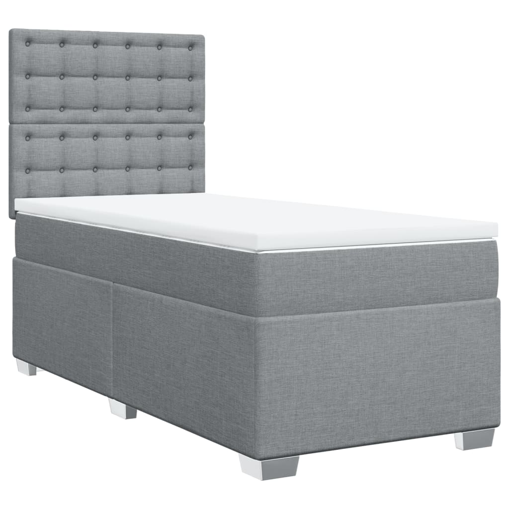 vidaXL Κρεβάτι Boxspring με Στρώμα Ανοιχτό Γκρι 80x200 εκ. Υφασμάτινο