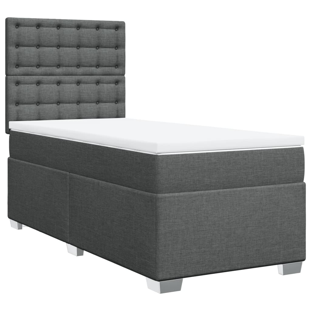 vidaXL Κρεβάτι Boxspring με Στρώμα Σκούρο Γκρι 80x200 εκ. Υφασμάτινο