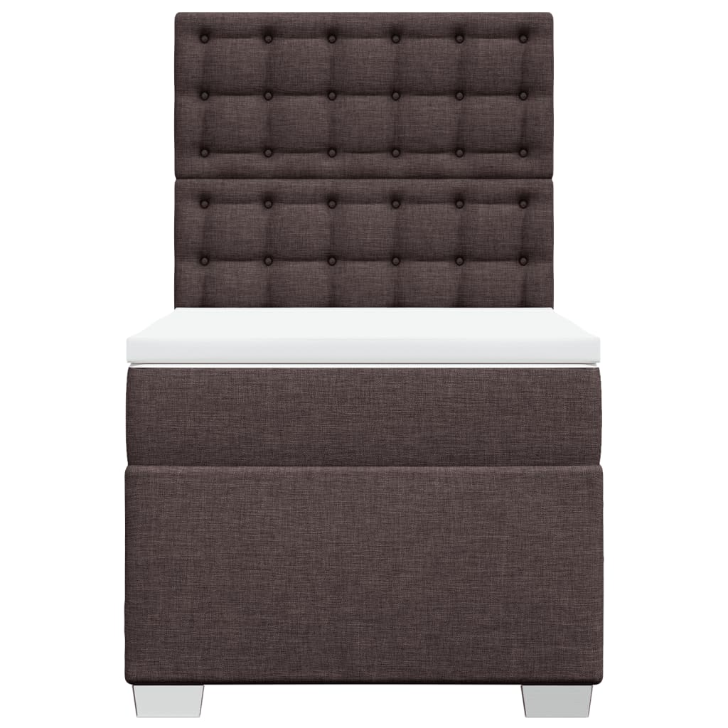 vidaXL Κρεβάτι Boxspring με Στρώμα Σκούρο Καφέ 80x200 εκ. Υφασμάτινο