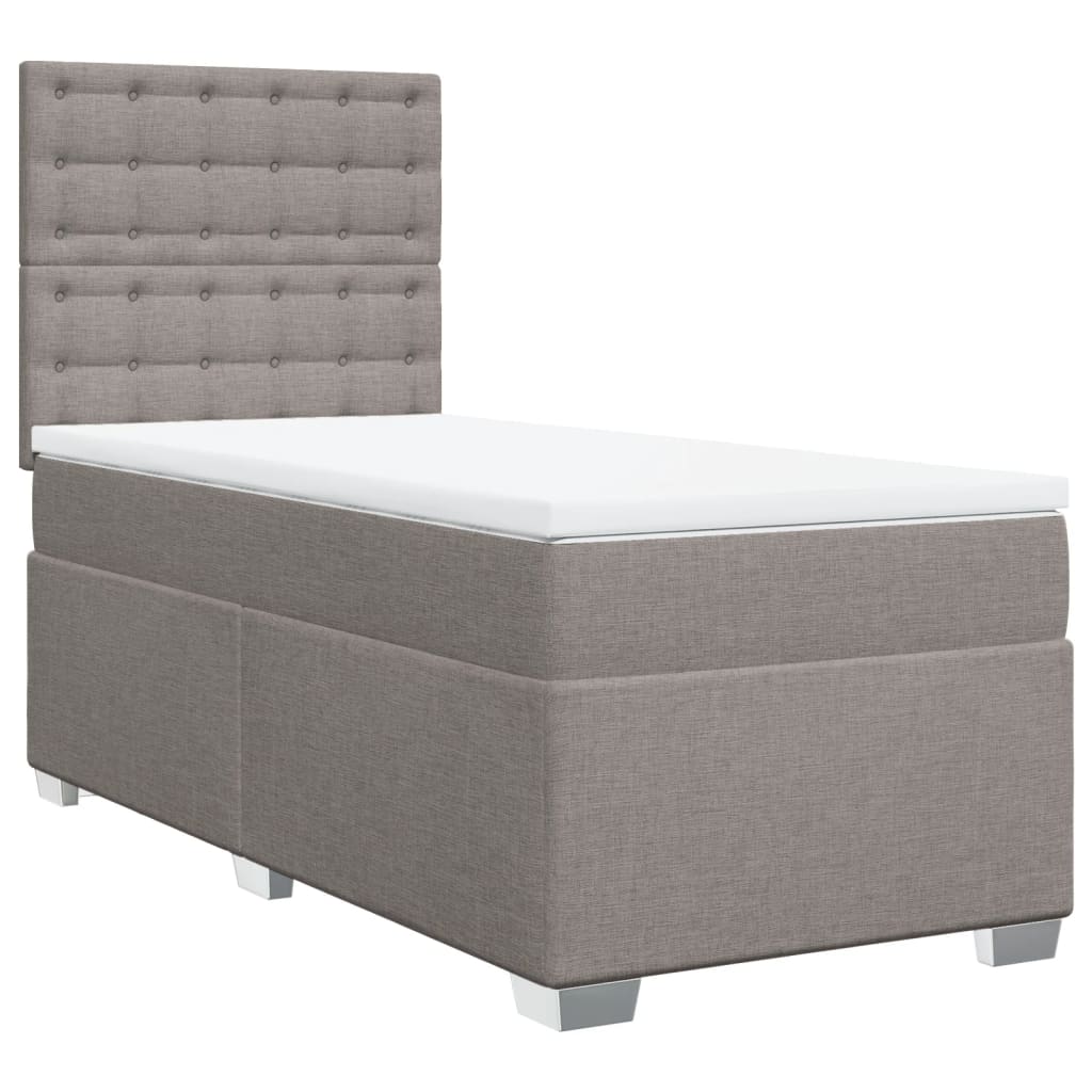 vidaXL Κρεβάτι Boxspring με Στρώμα Taupe 80x200 εκ. Υφασμάτινο
