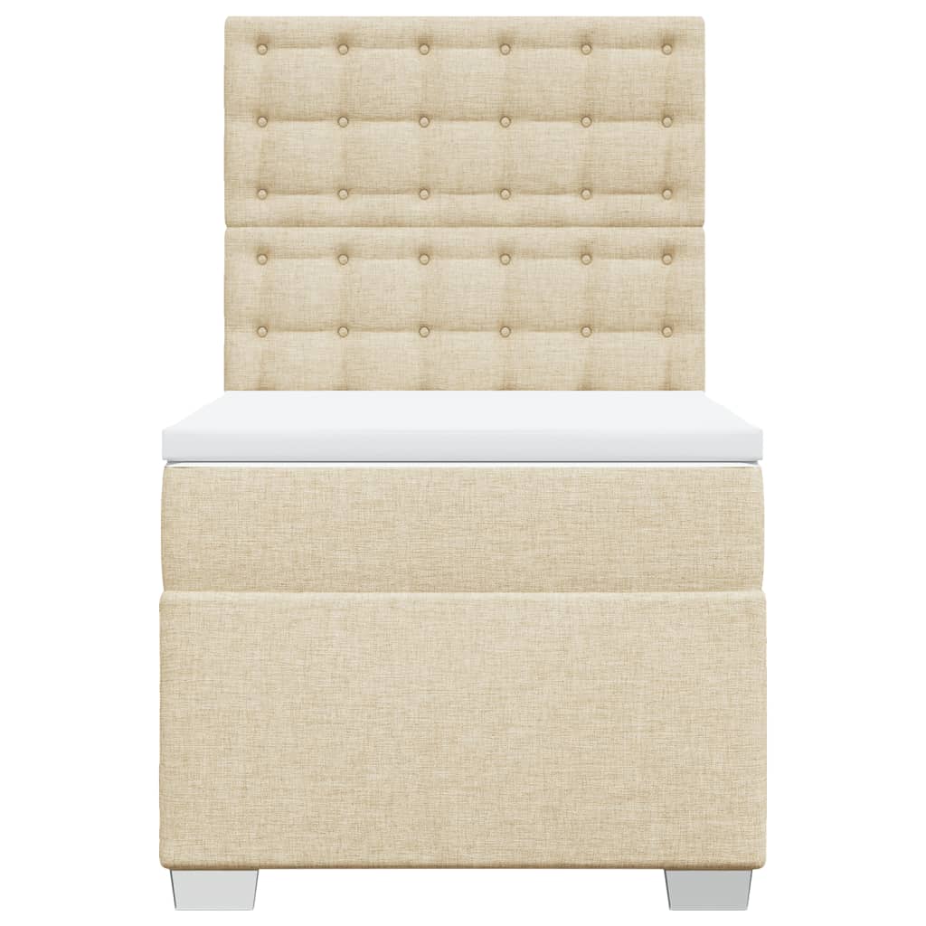 vidaXL Κρεβάτι Boxspring με Στρώμα Κρεμ 80 x 200 εκ. Υφασμάτινο