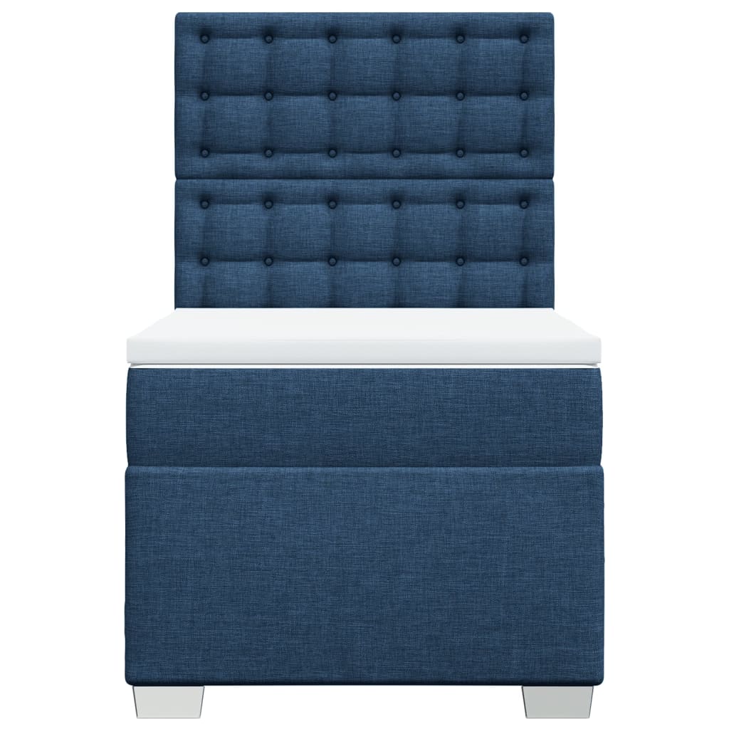 vidaXL Κρεβάτι Boxspring με Στρώμα Μπλε 80x200 εκ. Υφασμάτινο