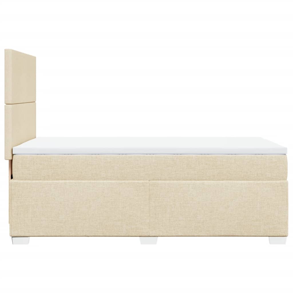vidaXL Κρεβάτι Boxspring με Στρώμα Κρεμ 90x190 εκ.Υφασμάτινο