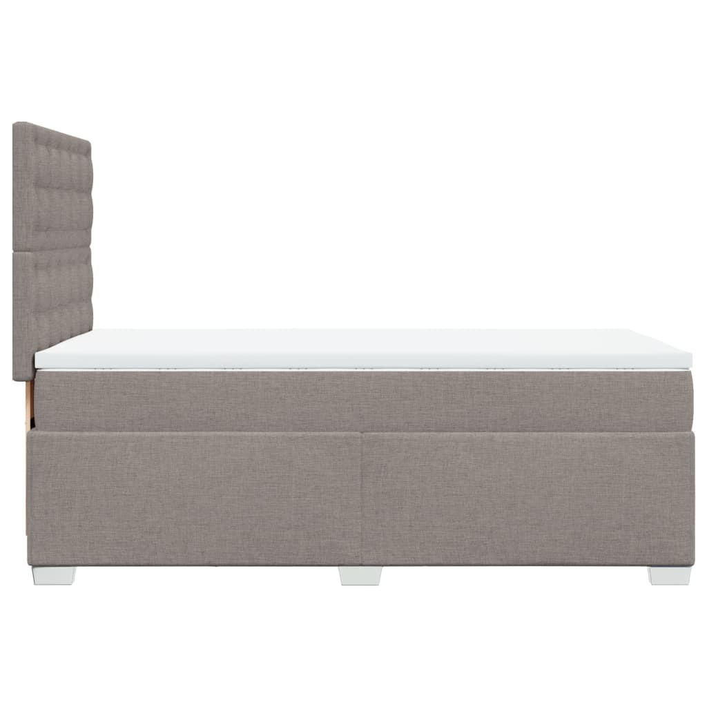 vidaXL Κρεβάτι Boxspring με Στρώμα Taupe 90x190 εκ.Υφασμάτινο
