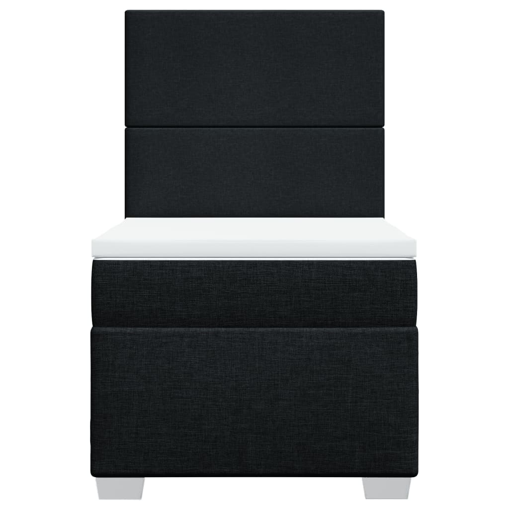 vidaXL Κρεβάτι Boxspring με Στρώμα Μαύρο 90x200 εκ. Υφασμάτινο