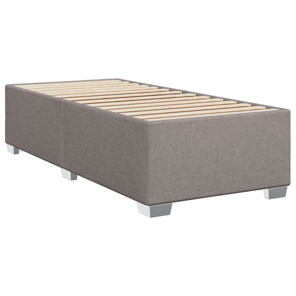 vidaXL Κρεβάτι Boxspring με Στρώμα Taupe 90x200 εκ. Υφασμάτινο