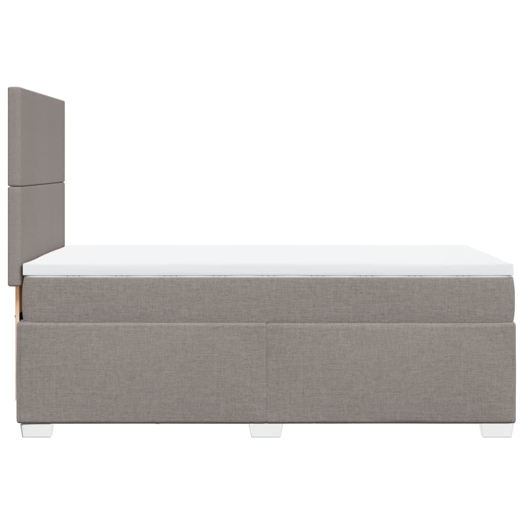 vidaXL Κρεβάτι Boxspring με Στρώμα Taupe 90x200 εκ. Υφασμάτινο