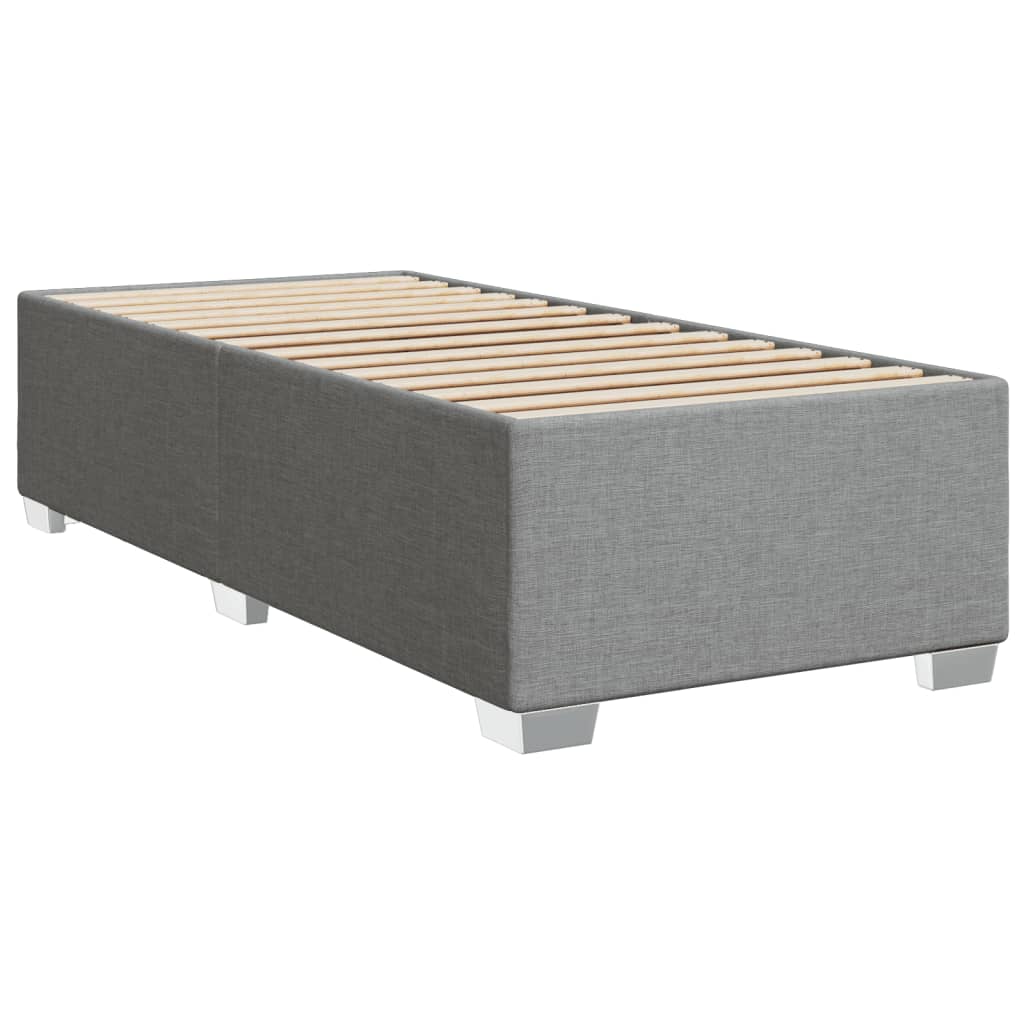 vidaXL Κρεβάτι Boxspring με Στρώμα Ανοιχτό Γκρι 90x200 εκ. Υφασμάτινο