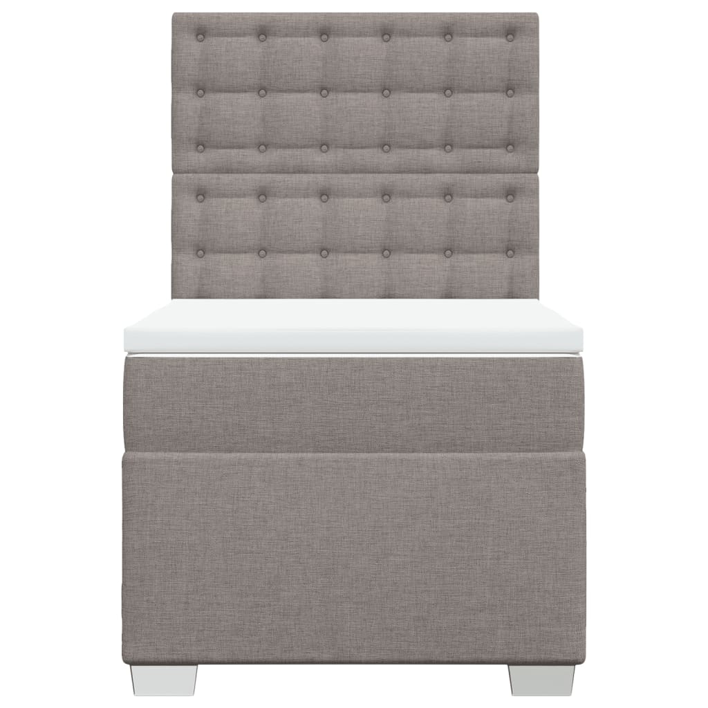 vidaXL Κρεβάτι Boxspring με Στρώμα Taupe 90x200 εκ. Υφασμάτινο