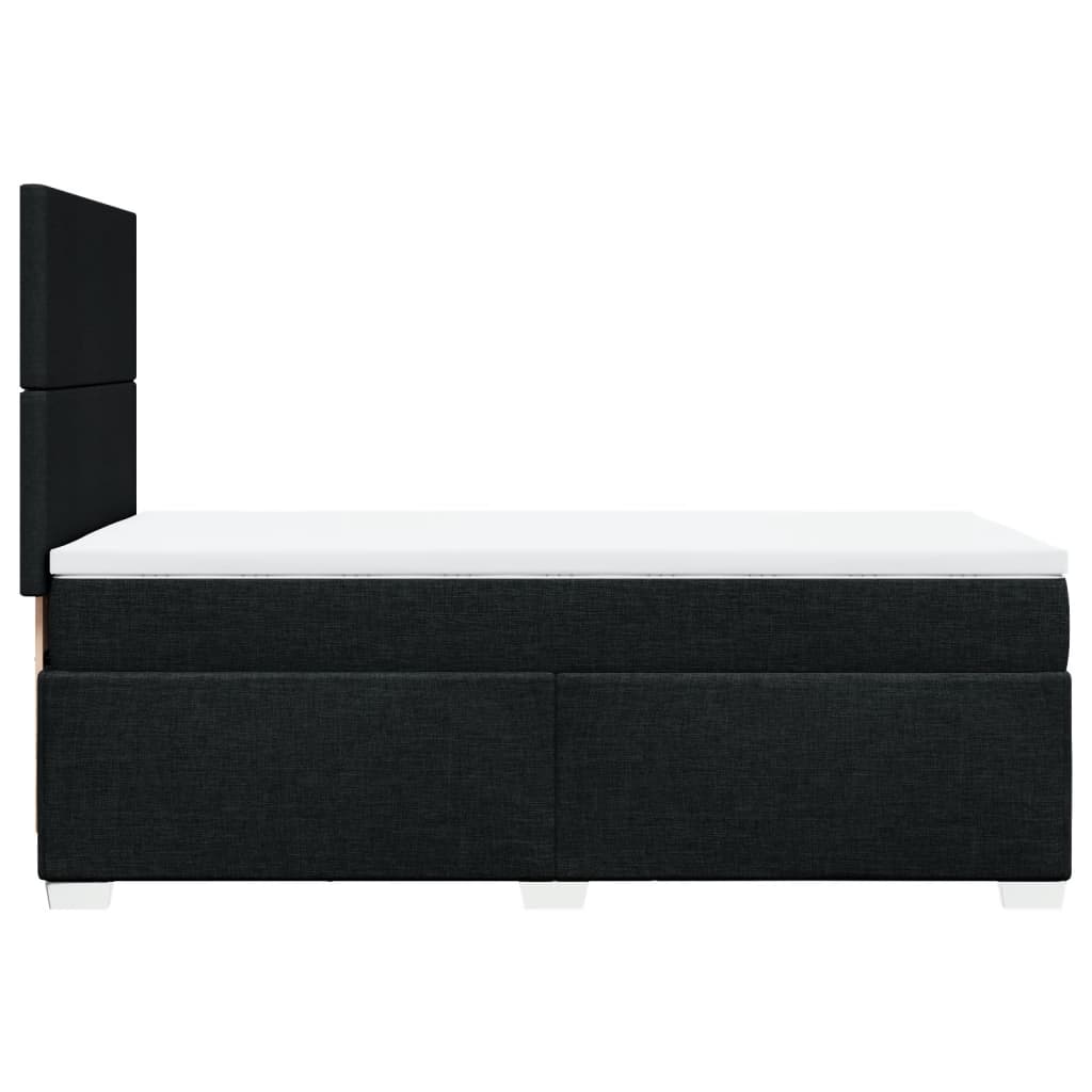 vidaXL Κρεβάτι Boxspring με Στρώμα Μαύρο 100 x 200 εκ. Υφασμάτινο