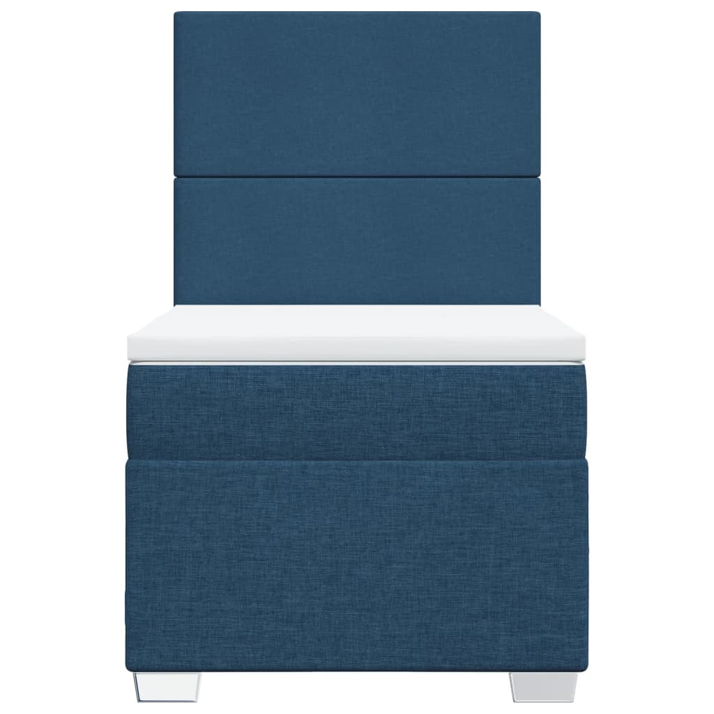 vidaXL Κρεβάτι Boxspring με Στρώμα Μπλε 100 x 200 εκ. Υφασμάτινο