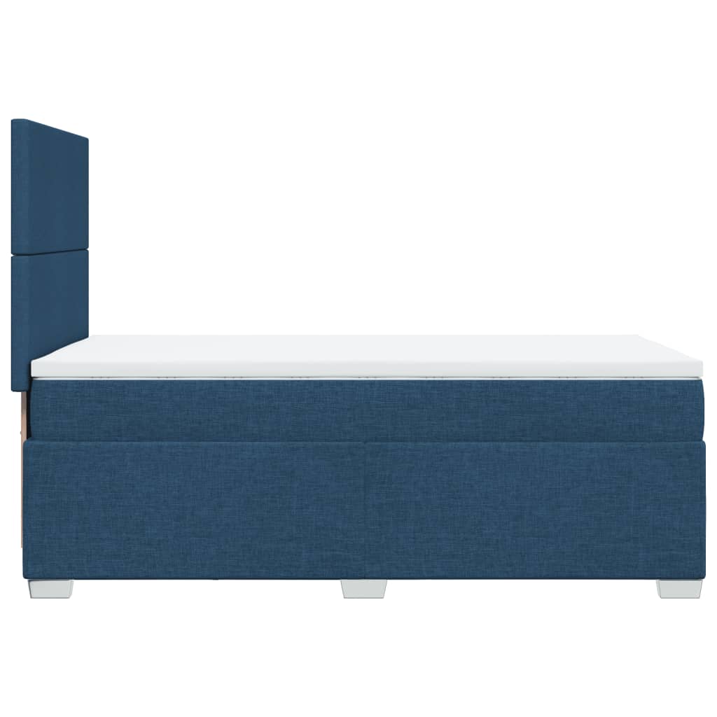 vidaXL Κρεβάτι Boxspring με Στρώμα Μπλε 100 x 200 εκ. Υφασμάτινο