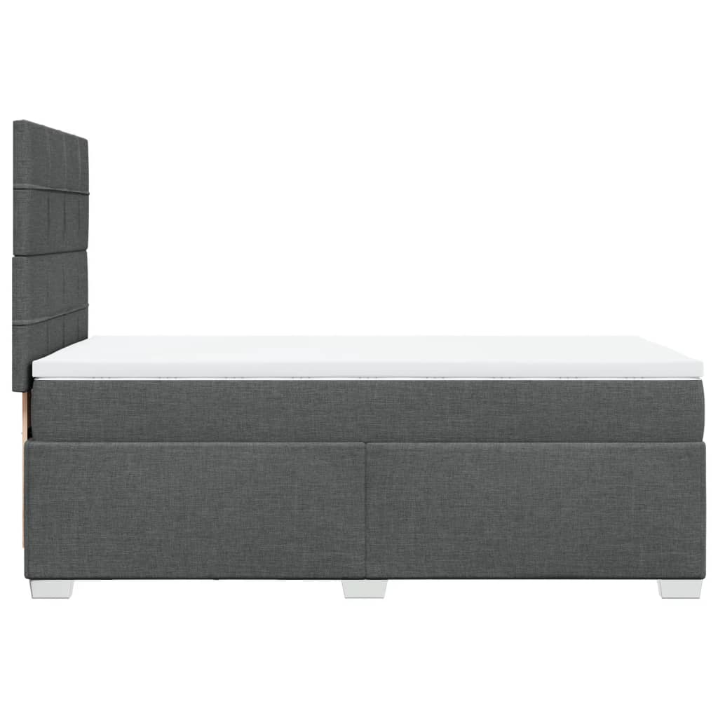 vidaXL Κρεβάτι Boxspring με Στρώμα Σκούρο Γκρι 100x200 εκ. Υφασμάτινο
