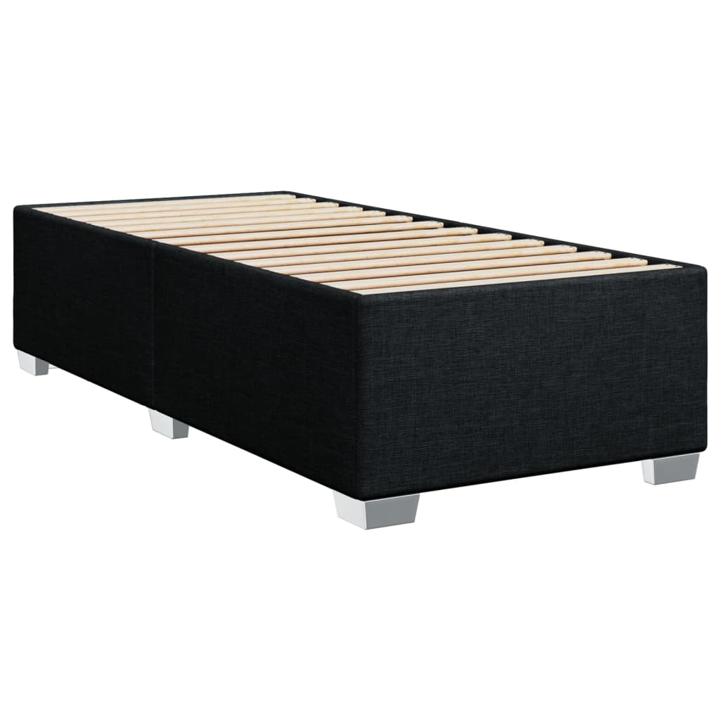 vidaXL Κρεβάτι Boxspring με Στρώμα Μαύρο 100 x 200 εκ. Υφασμάτινο