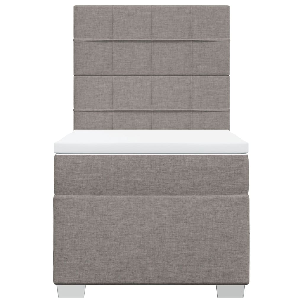 vidaXL Κρεβάτι Boxspring με Στρώμα Taupe 100 x 200 εκ. Υφασμάτινο