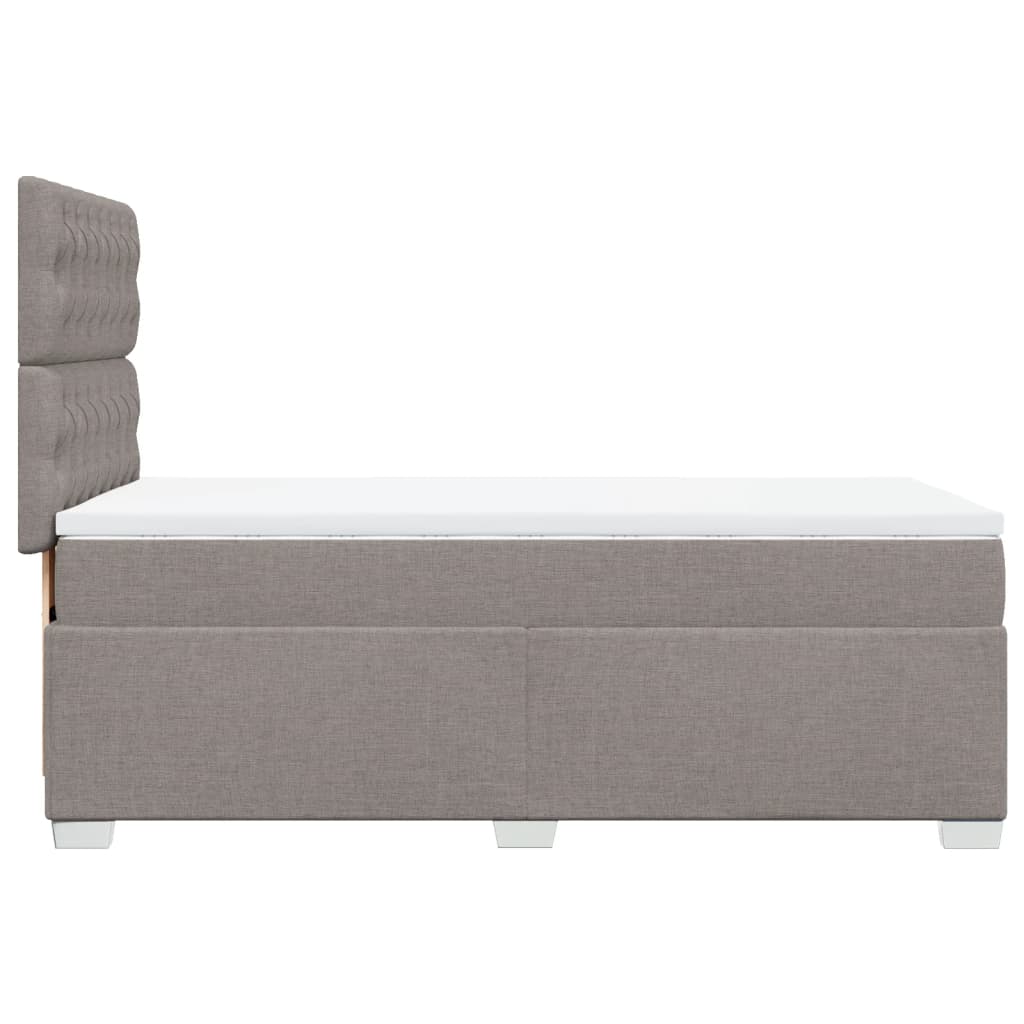 vidaXL Κρεβάτι Boxspring με Στρώμα Taupe 100 x 200 εκ. Υφασμάτινο