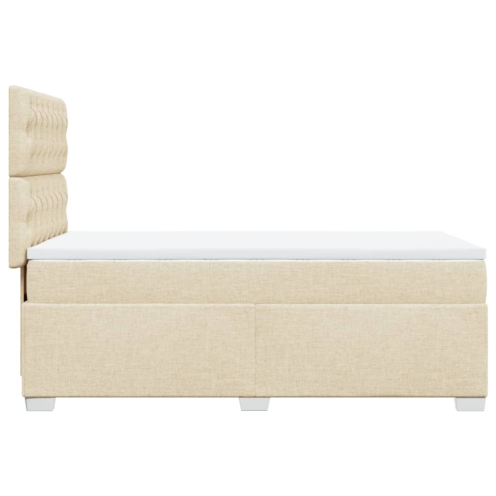 vidaXL Κρεβάτι Boxspring με Στρώμα Κρεμ 100 x 200 εκ. Υφασμάτινο