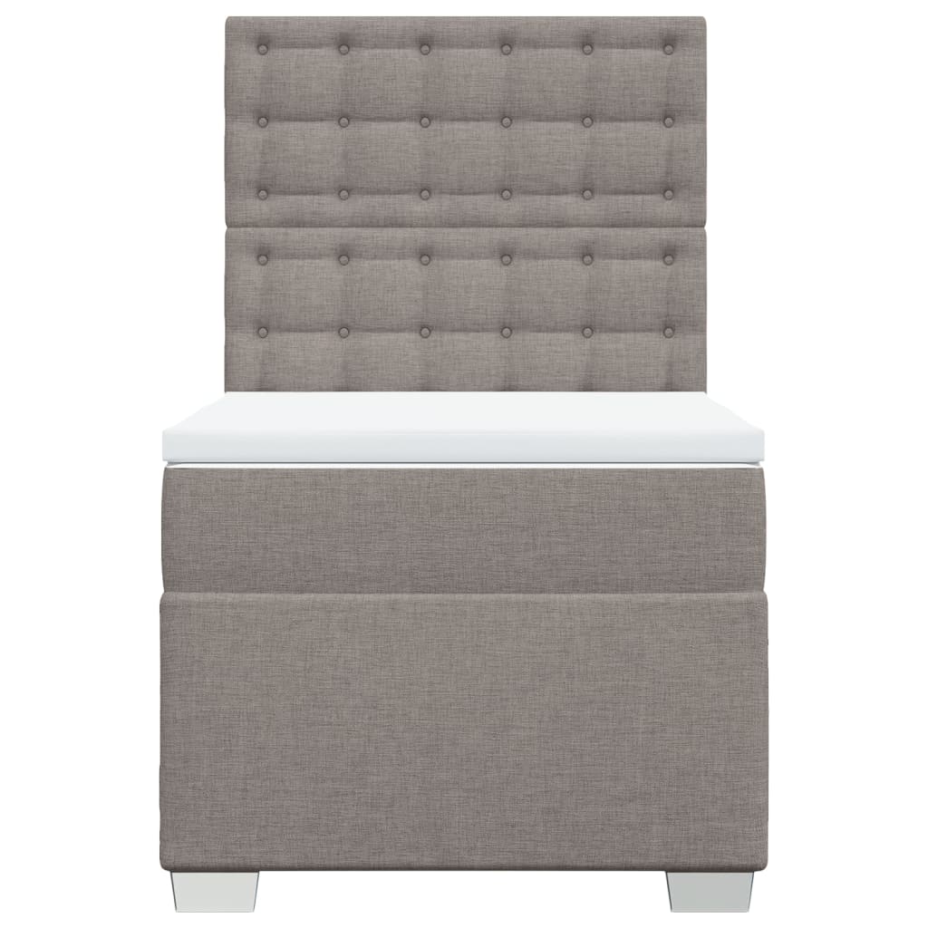 vidaXL Κρεβάτι Boxspring με Στρώμα Taupe 100 x 200 εκ. Υφασμάτινο
