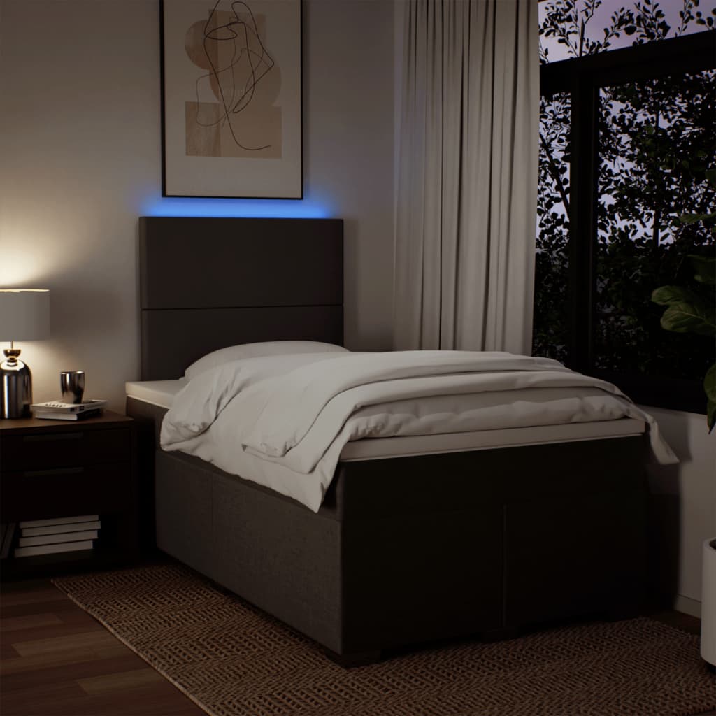 vidaXL Κρεβάτι Boxspring με Στρώμα Ανοιχτό Γκρι 120x190 εκ. Υφασμάτινο