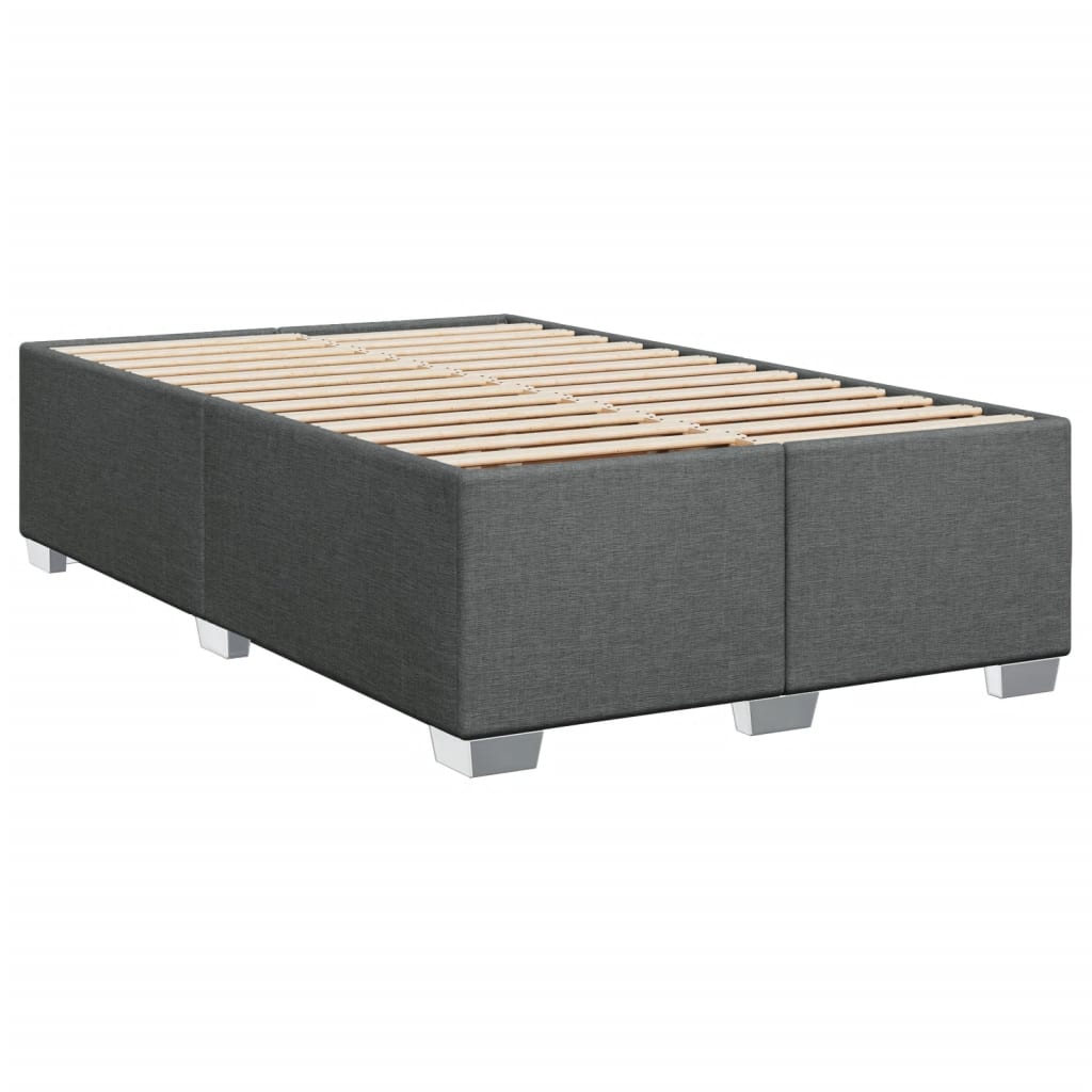 vidaXL Κρεβάτι Boxspring με Στρώμα Σκούρο Γκρι 120x190 εκ Υφασμάτινο
